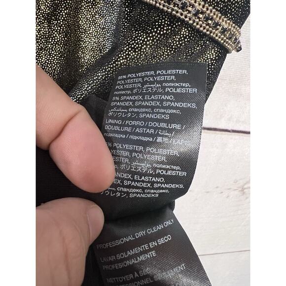 Bebe Women's Metallic Gold Open Back Beaded Bodycon Dress Size Small NWT - Picture 5 of 6